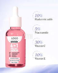 30ML Hyaluronic όξινο κολλαγόνο 4 ορών βιταμίνης C σε 1 ορό προσώπου για τις γυναίκες