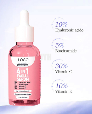 30ML Hyaluronic όξινο κολλαγόνο 4 ορών βιταμίνης C σε 1 ορό προσώπου για τις γυναίκες