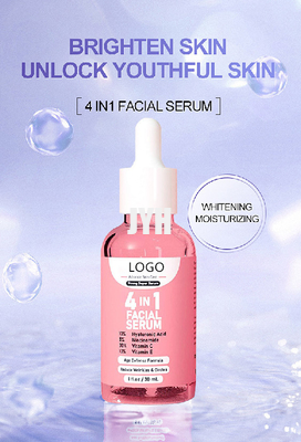 30ML Hyaluronic όξινο κολλαγόνο 4 ορών βιταμίνης C σε 1 ορό προσώπου για τις γυναίκες